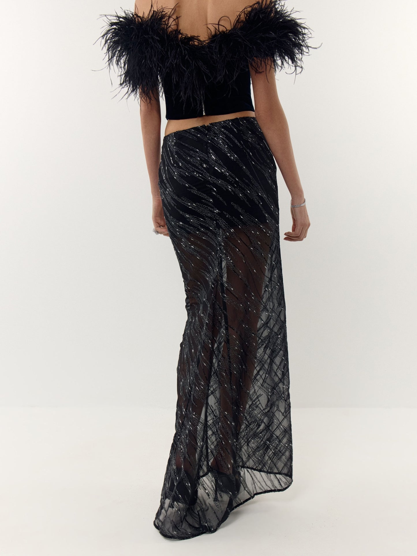 Paillette maxi skirt