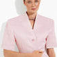 Fitted jacket made of Italian linen with short sleeves