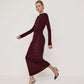 Knit dress with draping