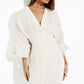 Maxi dress with voluminous sleeves made of Italian linen