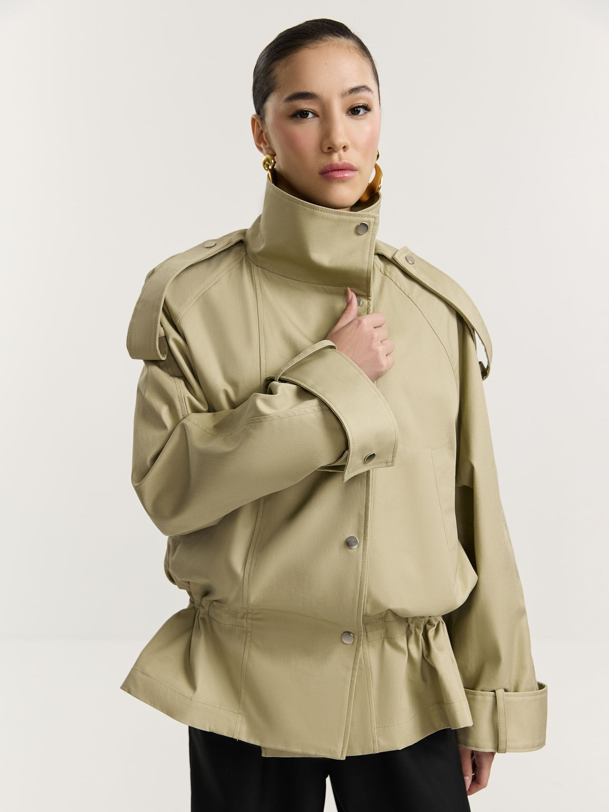 Italian cotton parka with a removable vest