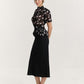 Black Flower Midi Dress