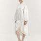 White Bouton Cloak with Voluminous Sleeves