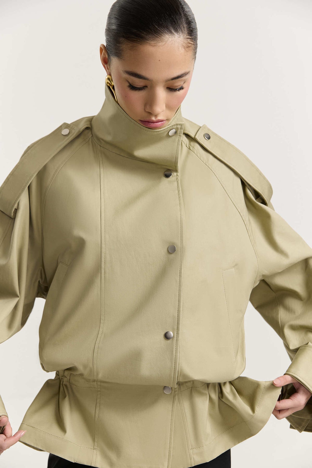 Italian cotton parka with a removable vest