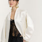 White Bouton Cloak with Voluminous Sleeves
