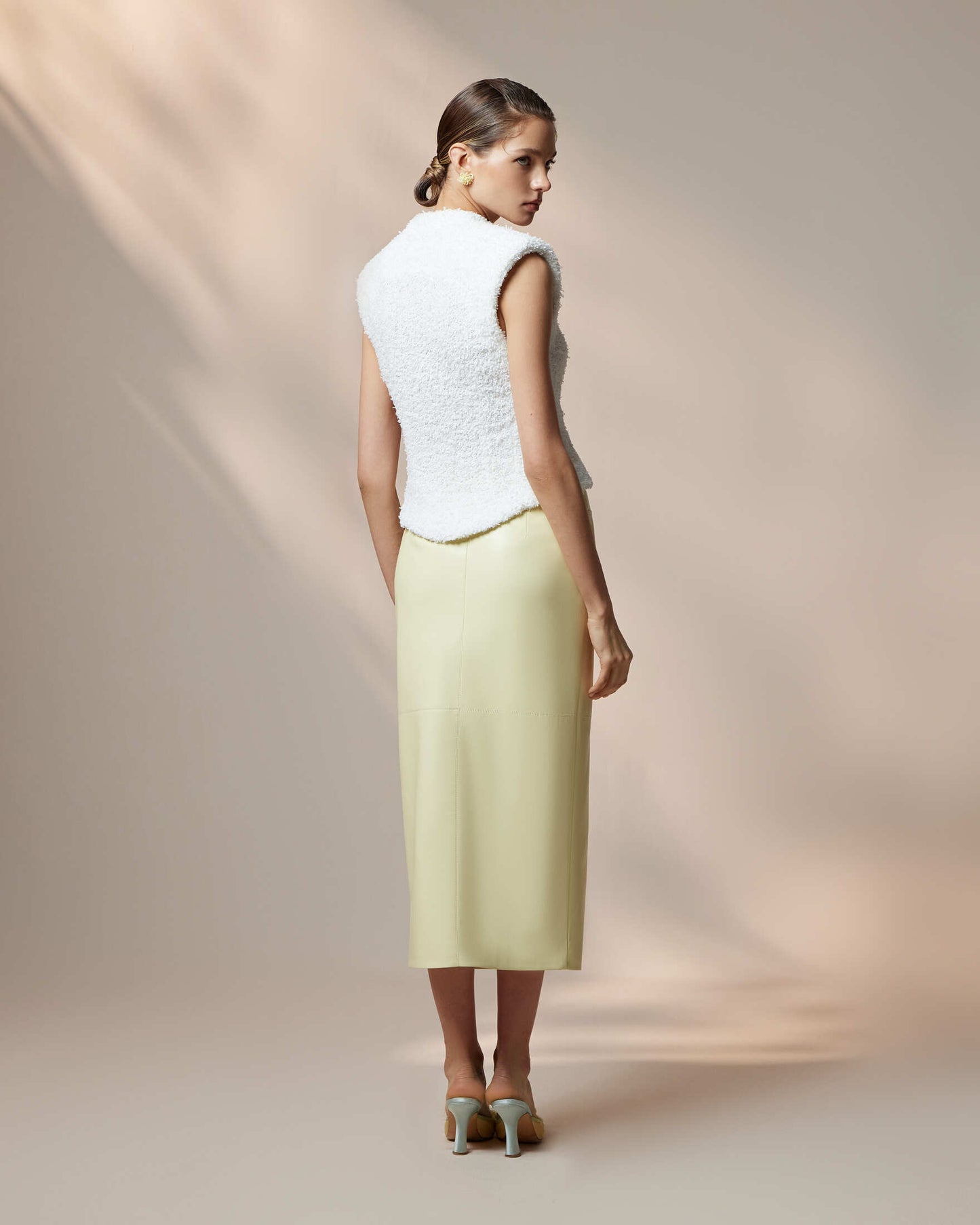 Golden Jade eco-leather skirt