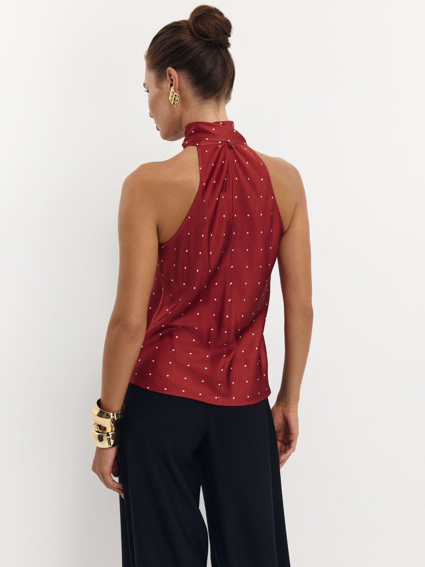 Top with Rosso Secco decorative scarf