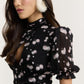 Black Flower Mini Dress