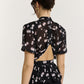 Black Flower Midi Dress