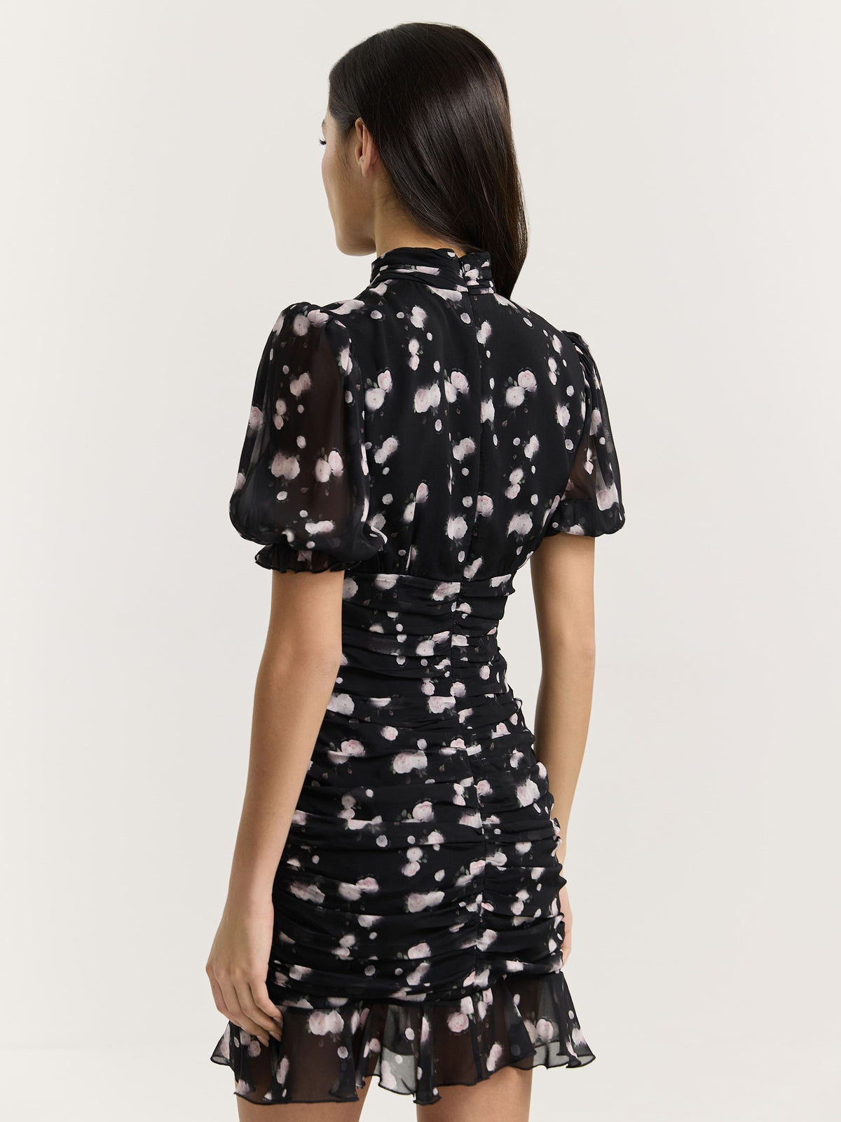 Black Flower Mini Dress