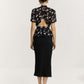 Black Flower Midi Dress