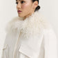 Corduroy parka with llama fur
