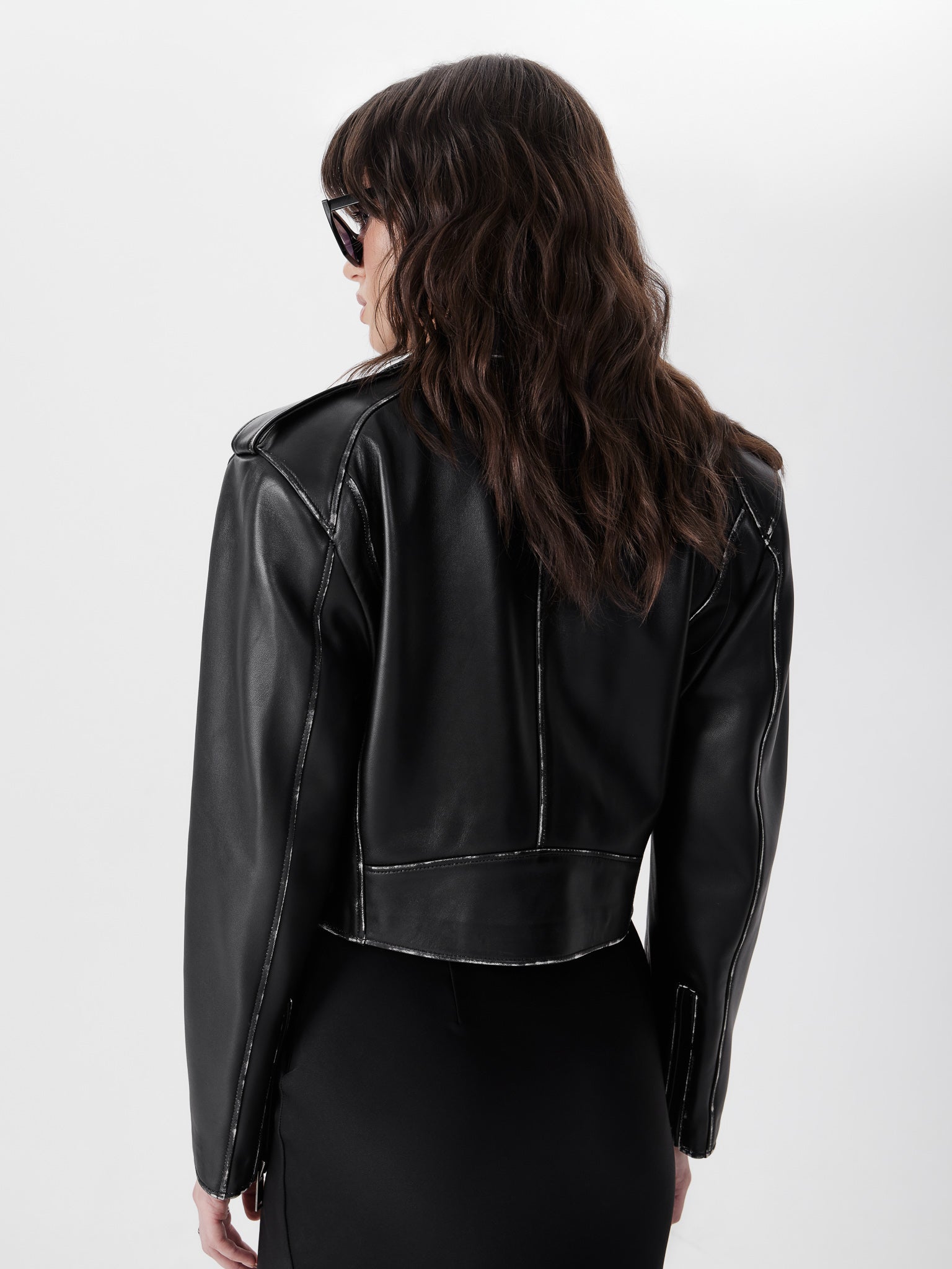 Bershka cropped biker on sale jacket